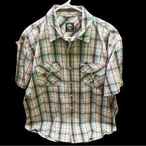 Timberland Men's Plaid Shirt - Blue-Gray size L